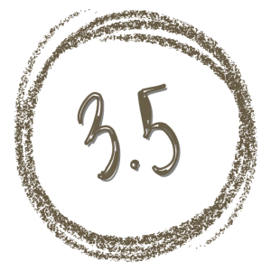 Crayon circle surrounding the number 3.5