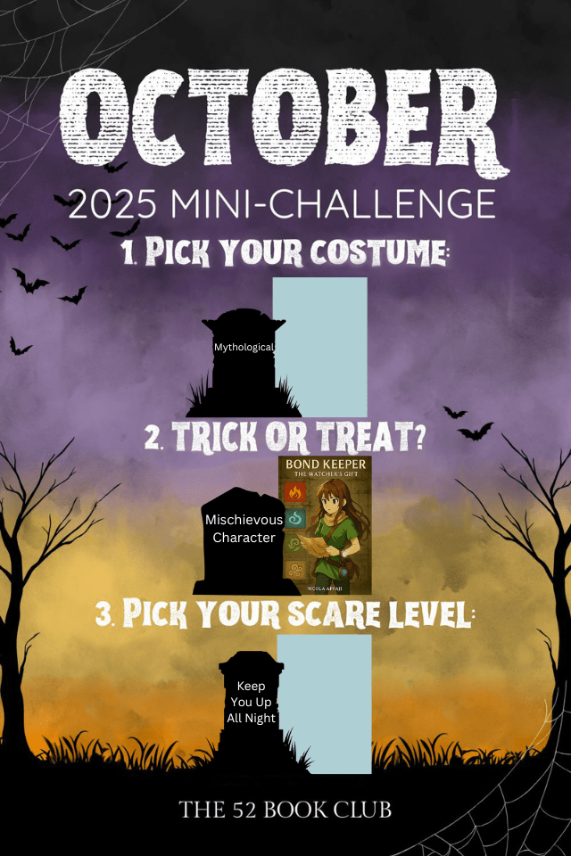 52 Book Club Challenge 2025 October Mini Challenge Progress 26 October 2025 (1 of 3 prompts complete)